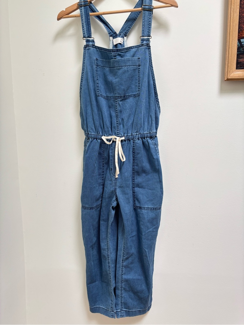 Wilfred Free Valetta Blue Soft Denim Overalls with Drawstring, 100% Cotton